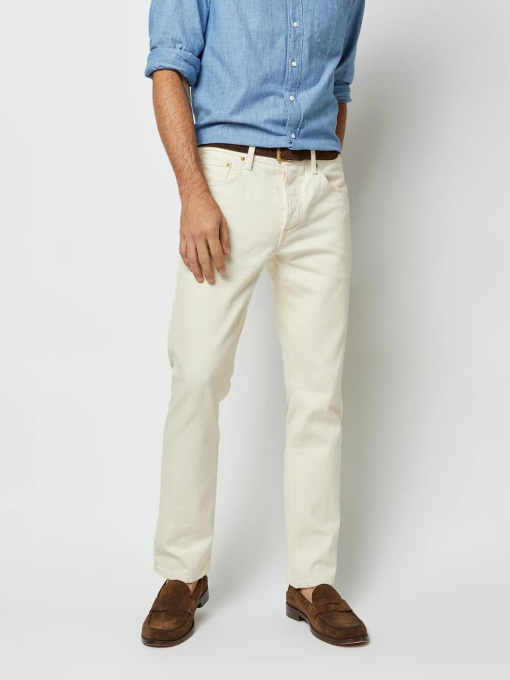 Sid Mashburn Slim Straight Jeans in Ecru